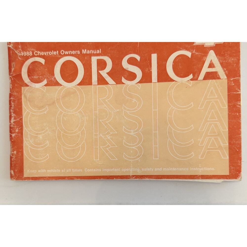 1988 Chevrolet Corsica Owner's Manual Corsica 10077721F